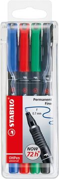 Stabilo OHP FLOM.PERMAMENT 842 SET 1/4*F 0,7 mm