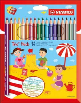 Stabilo BARVICE TRIO 203/18 TRIO+ ŠILČEK Ergonomska barvica s šilčkom