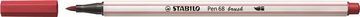 Stabilo FLOM.PEN 568/50 BRUSH TEM. RDEČ