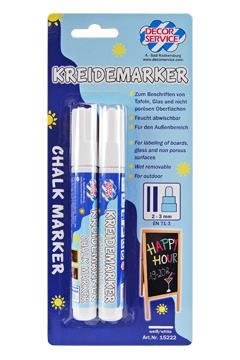 Decor Service Marker tekoča kreda / bel / 2-3mm / 2kos
