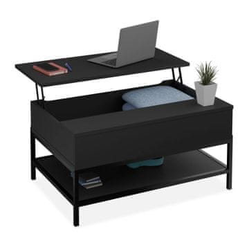 Northix Klubska mizica z dvižno ploščo in predalom za shranjevanje