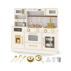 Northix Otroški komplet kuhinje za igro s svetlobnimi in zvočnimi učinki, mikrovalovna pečica, pečica, 10 dodatkov