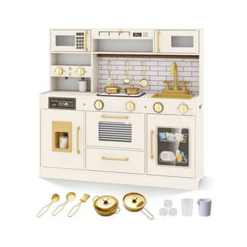 Northix Otroški komplet kuhinje za igro s svetlobnimi in zvočnimi učinki, mikrovalovna pečica, pečica, 10 dodatkov