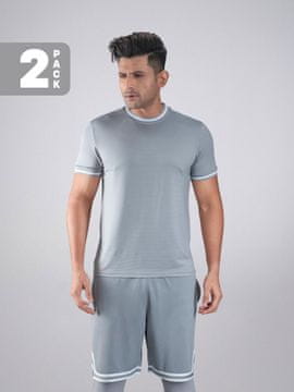 PANTONECLO Moški komplet za vadbo z majico in kratkimi hlačami s stranskim razporkom