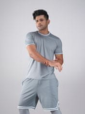 PANTONECLO Moški komplet za vadbo z majico in kratkimi hlačami s stranskim razporkom , XXL