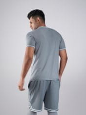 PANTONECLO Moški komplet za vadbo z majico in kratkimi hlačami s stranskim razporkom , XXL