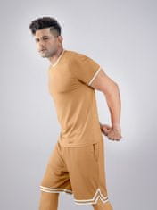 PANTONECLO Moški komplet za vadbo z majico in kratkimi hlačami s stranskim razporkom , L