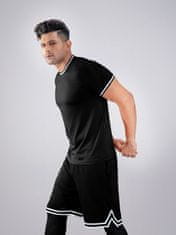 PANTONECLO Moški komplet za vadbo z majico in kratkimi hlačami s stranskim razporkom , L