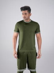 PANTONECLO Moški komplet za vadbo z majico in kratkimi hlačami s stranskim razporkom , L