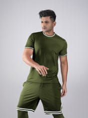 PANTONECLO Moški komplet za vadbo z majico in kratkimi hlačami s stranskim razporkom , L