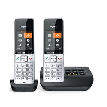 Gigaset Gigaset COMFORT 500A duo Analogni/DECT telefon s Caller ID, črn/srebrn