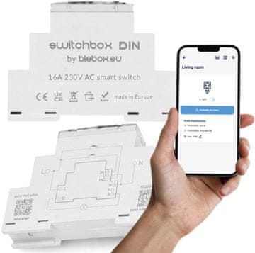 slomart Blebox Switchbox pametni relejni modul, WiFi, za DIN letev
