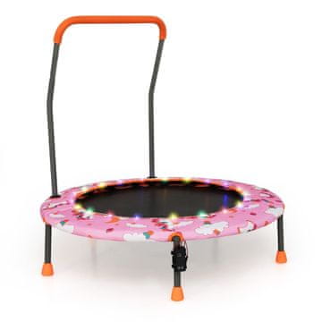 Northix Otroški mini trampolin 92 cm LED 25 kg ročaj