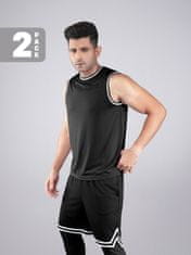 PANTONECLO Moški športni komplet z brezrokavnikom in kratkimi hlačami s stranskim razporkom, L