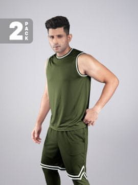 PANTONECLO Moški športni komplet z brezrokavnikom in kratkimi hlačami s stranskim razporkom