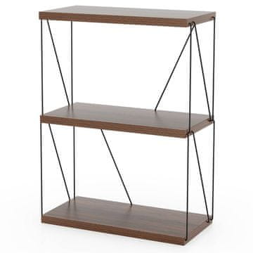 Northix Industrijska 3-nivojska stoječa polica s kovinskim okvirjem 61 x 29,5 x 82 cm