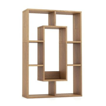 Northix Geometrijska knjižna omara s 7 predelki odprta polica 60 x 20 x 90 cm