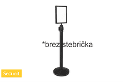 Securit by Vermes PREGRADNI INFO okvir A4 za črn STEBRIČEK z izvlečnim trakom RSSIGNA4BL
