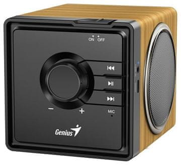 Genius SP-916BT Zvočnik,Brezžični,Bluetooth,6W,USB-C,Do 8 ur delovanja baterije,Mikrofon,Podpora za Microsoft Copilot,Barva svetlega lesa
