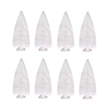 Rayher.	 Smreke, bele z bleščicami, 6cm, set 8