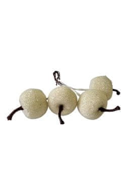 Rayher.	 Dekorativna jabolka bela, na žici, zmrznjen videz, 3cm, set 4