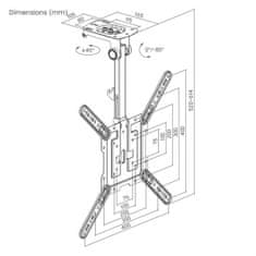 Gembird CM-55ST-01 stropni nosilec za TV s polnim gibanjem, 23"-55"