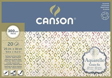 Rayher.	 Blok akvarelni Aquarelle Canson 25x36 cm 300 g, 20 listni, Cold Pressed