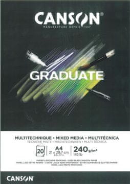 Rayher.	 Skicirka Graduate Mixed Media Black A4 240 g, 20 listna