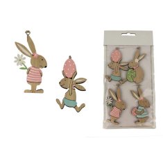 Rayher.	 Velikonočni zajčki, leseni, set 4