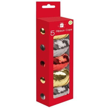 Rayher.	 Darilni trakovi,zlat, srebrn, rdeč, set 5