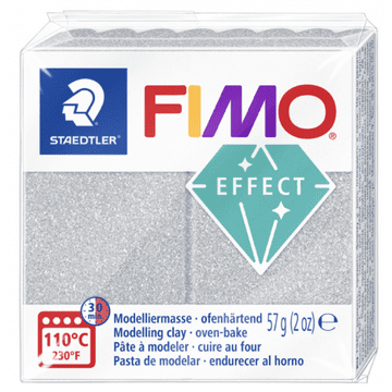 Rayher.	 FIMO Effect Glitter 57g, 812 silver