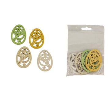 Rayher.	 Leseni jajčki z rožicami, set 4