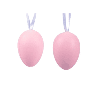 Rayher.	 Jajca obešanke roza, 3x4 cm, set 12