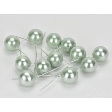 Rayher.	 Bunkice na žici, pearl zelene, 1,8cm, set 12