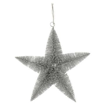Rayher.	 Zvezda, z bleščicami, 16 cm, srebrna
