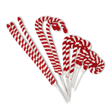 Rayher.	 Kosmate žičke, rdeče-bele Candy, set 10