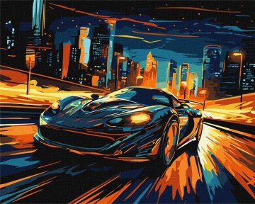 Rayher.	 Slikanje po številkah, Night city, 40x50 cm