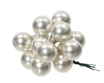 Rayher.	 Božični balončki stekleni, 2cm, srebrni mat, set 12