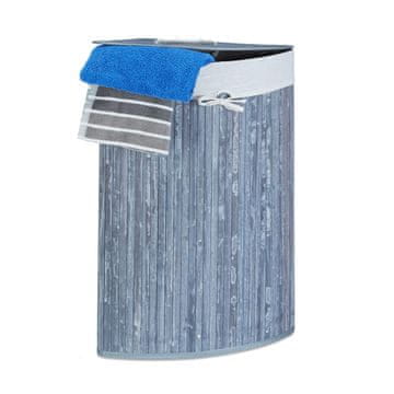 Northix Koš za perilo kotni bambus z odstranljivo bombažno vrečko in zložljivo zasnovo