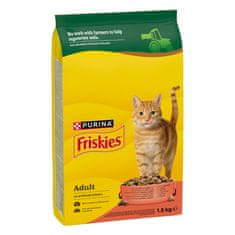Friskies Adult suha hrana za mačke, govedina, piščanec in zelenjava, 4 x 1,5kg
