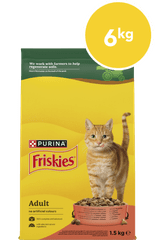Friskies Adult suha hrana za mačke, govedina, piščanec in zelenjava, 4 x 1,5kg