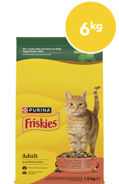 Friskies Adult suha hrana za mačke, govedina, piščanec in zelenjava, 4 x 1,5kg