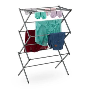 Northix Zložljiv kovinski obešalnik za sušenje z 11 palicami in 6 nivoji