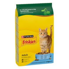 Friskies Adult suha hrana za mačke, losos in zelenjava, 4 x 1,5kg