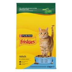 Friskies Adult suha hrana za mačke, losos in zelenjava, 4 x 1,5kg