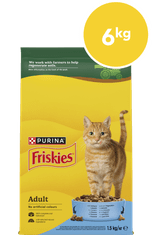 Friskies Adult suha hrana za mačke, losos in zelenjava, 4 x 1,5kg