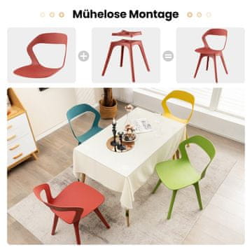 Northix 4-delný Komplet Jedilnih Stolov, Moderni PP, 48x54x81 cm