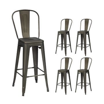 Northix Komplet Kovinskih Jedilnih Stolov z Ergonomsko Podporo in Nedrsečimi Nogi