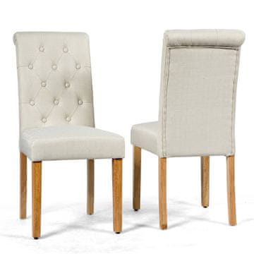 Northix Oblazinjeni Jedilni Stoli z Ukrivljenim Naslonjalom in Zračno Laneno Tkanino