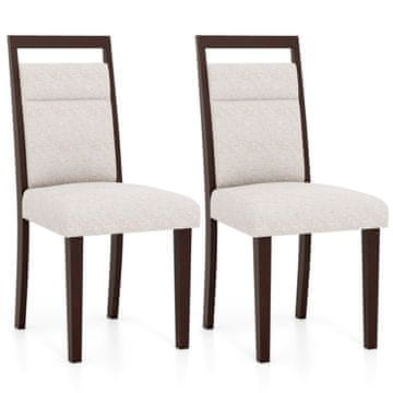 Northix 2-delni Bež Jedilni Stoli z Oblazinjenim Sedežem in Naslonjalom, Leseni Okvir